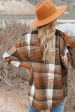 Plaid Flap Pockets Shacket - Image 2