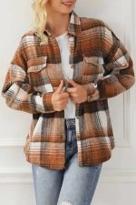 Plaid Flap Pockets Shacket - Image 5