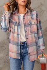 Plaid Flap Pockets Shacket - Image 11