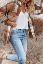 Plaid Flap Pockets Shacket - Image 9