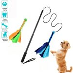 Interactive Dog Cat Feather Toy Feather Teaser Stick Wand Pet Feather Refill Replacement Catcher Product for Kitten