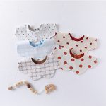 Adorable Simple Pattern Cotton Snap-on Flowers Shaped Bib