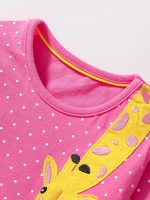 Design Autumn Girls Vivid Dots And Animals Pattern Long Sleeves Dress - Image 3