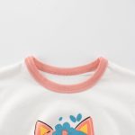 Summer Girls’ Cartoon Cats Pattern Printed T-shirt in European and American Style - Image 3