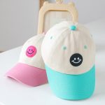 Baby Smiley Embroidered Pattern Color Matching Design Sunshade Peaked Hats - Image 2