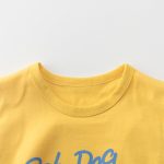 Summer Girls’ Puppy Cartoon and Letters Print T-shirt in European and American Style - Image 4