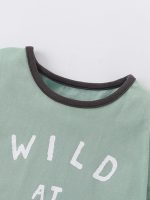 Baby And Kids Boys Words Print Short Sleeves Top And Shorts With Pockets Casual Clothing Set - Image 2