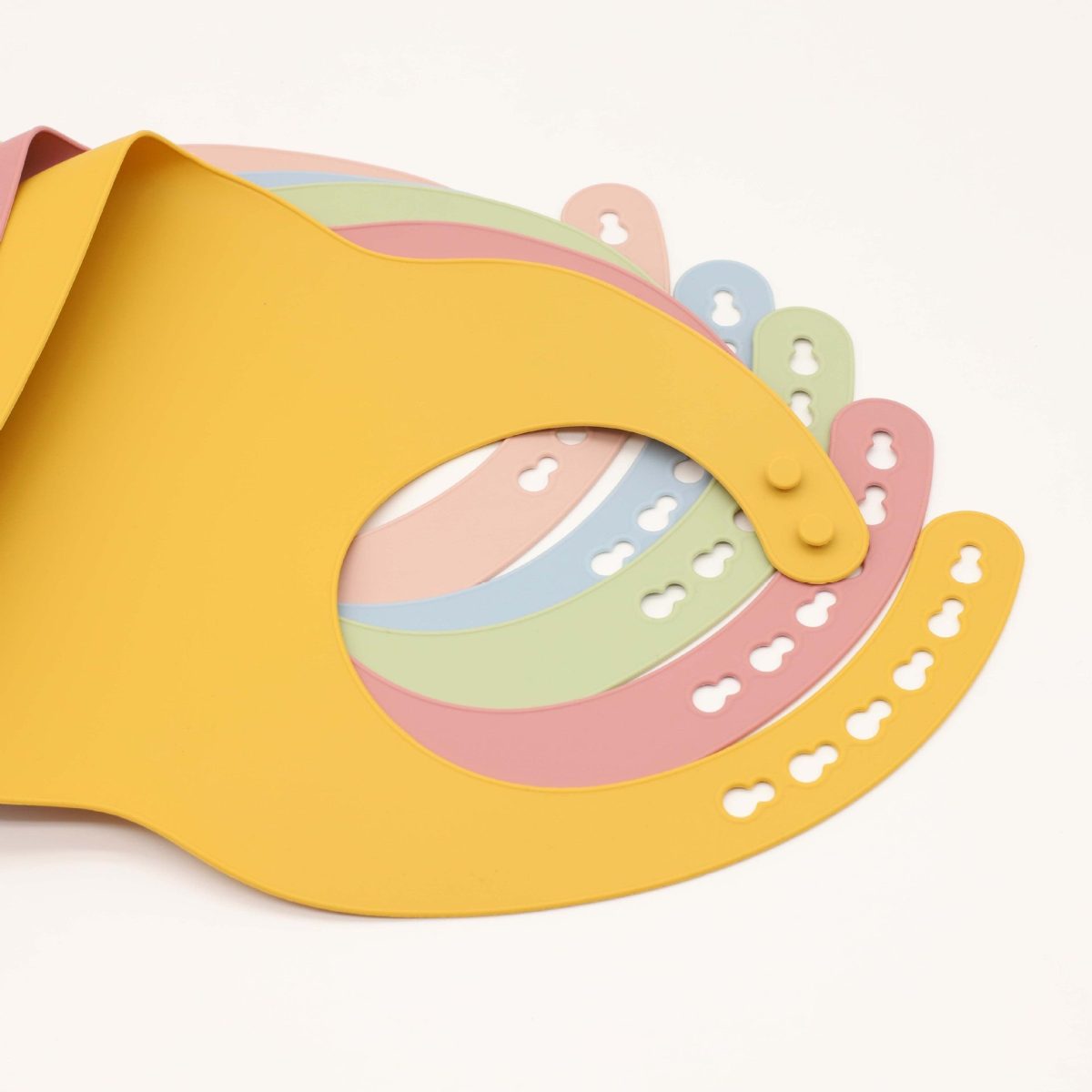 Baby Solid Color Food Grade Silicone Bibs - Image 2