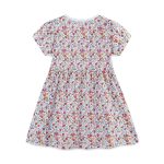 Summer Arrival Animals Cartoon and Flowers Pattern Short Sleeves Dress for Stylish Girls - Image 2