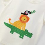 Summer Baby Kids Casual Animals Cartoon Pattern T-shirt and Shorts Clothing Set for Boys - Image 2