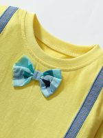 Arrival Autumn Girls’ Bow-Knot Attached Long Sleeves T-Shirt In European And American Style - Image 3