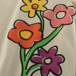 Summer Girls’ Cartoon Flowers Printed T-shirt in European and American Style - Image 3