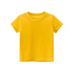 Baby Kids No Pattern Solid Color Short-Sleeved Tops In Summer Outfit Wearing - Image 50