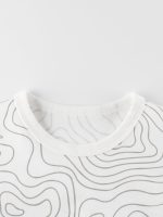 Boys’ Geometric Pattern Printed Casual T-shirt in European and American Style - Image 3