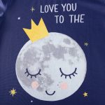 Baby and Kids Girls Universe Cartoon Pattern Long Sleeves Casual Pajamas Clothing Set - Image 3