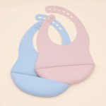 Baby Solid Color Food Grade Silicone Bibs - Image 3
