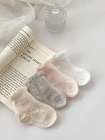Pairs Summer Super Thin Breathable Socks For Girls: Baby Girls Floral Pattern Socks - Image 3