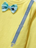 Arrival Autumn Girls’ Bow-Knot Attached Long Sleeves T-Shirt In European And American Style - Image 4