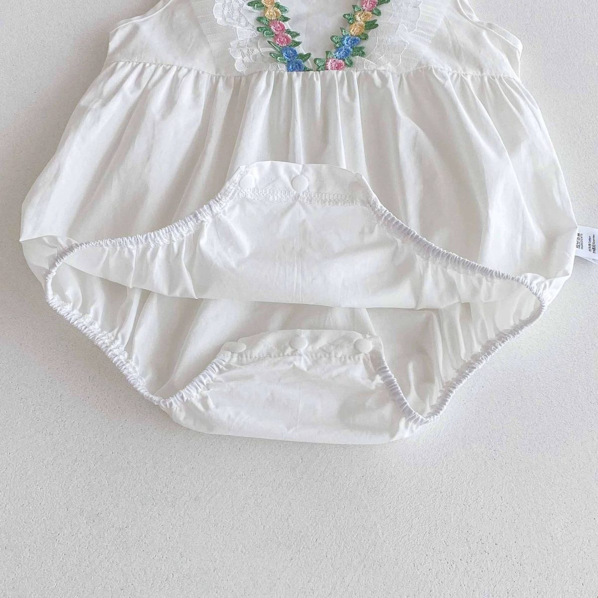 Summer Arrival Baby Girls Cute Sleeveless Colorful Flowers Decorated Strap Onesies - Image 2