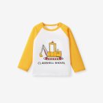 Arrival Kids Boys Cartoon Print Crew Neck Long Sleeves Color Patchwork Top - Image 16