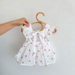 Summer Arrival Baby Girls Sleeveless Cherry Print Onesies Dress - Image 3