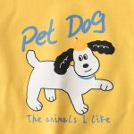 Summer Girls’ Puppy Cartoon and Letters Print T-shirt in European and American Style - Image 3