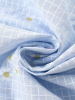 Summer Arrival Girls’ Simple Plaid Short Sleeves Light Blue Dress - Image 4