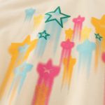 Summer Girls’ Colorful Stars Printed T-shirt in European and American Style - Image 3