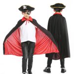 Halloween Pirate Cape Hats 3-Piece Sets, Cape, Hat, Eye Patch. - Image 3