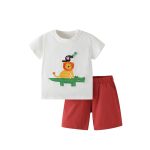Summer Baby Kids Casual Animals Cartoon Pattern T-shirt and Shorts Clothing Set for Boys - Image 6