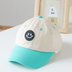 Baby Smiley Embroidered Pattern Color Matching Design Sunshade Peaked Hats - Image 7