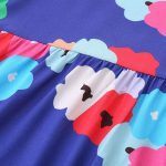 Summer Arrival Colorful Flowers Pattern Short Sleeves Crew Neck Dress for Stylish Girls - Image 3