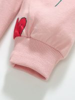 Spring Grils Baby Kids Long Sleeve Floral Pink Princess Dress - Image 3