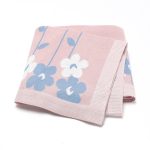 Knitted Beautiful Flower Soft Baby Blanket, Perfect For Newborn Boys And Girls - Image 3