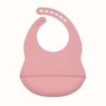 Baby Solid Color Food Grade Silicone Bibs - Image 4