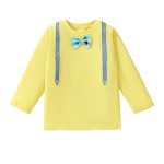 Arrival Autumn Girls’ Bow-Knot Attached Long Sleeves T-Shirt In European And American Style