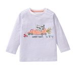 Arrival Autumn Kids’ Long Sleeves Cartoon And Striped Pattern T-Shirt In European And American Style For Summer