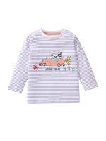 Arrival Autumn Kids’ Long Sleeves Cartoon And Striped Pattern T-Shirt In European And American Style For Summer
