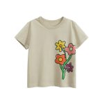 Summer Girls’ Cartoon Flowers Printed T-shirt in European and American Style - Image 10