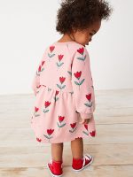 Spring Grils Baby Kids Long Sleeve Floral Pink Princess Dress - Image 4