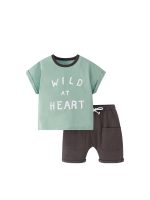 Baby And Kids Boys Words Print Short Sleeves Top And Shorts With Pockets Casual Clothing Set - Image 6