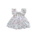 Summer Arrival Baby Girls Sleeveless Cherry Print Onesies Dress - Image 6
