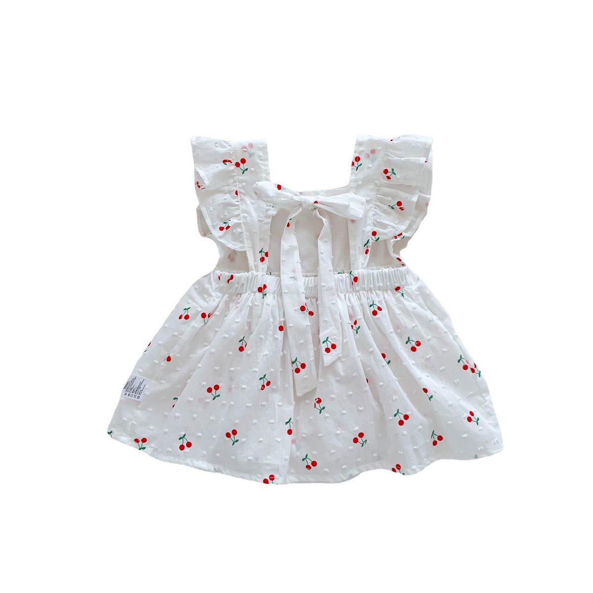 Summer Arrival Baby Girls Sleeveless Cherry Print Onesies Dress - Image 8
