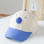 Baby Smiley Embroidered Pattern Color Matching Design Sunshade Peaked Hats - Image 5