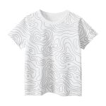 Boys’ Geometric Pattern Printed Casual T-shirt in European and American Style