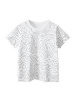 Boys’ Geometric Pattern Printed Casual T-shirt in European and American Style - Image 7