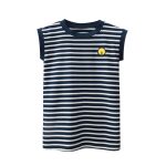 Baby Girl Striped Pattern Embroidered Design Sleeveless Vest Tops - Image 9