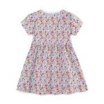 Summer Arrival Animals Cartoon and Flowers Pattern Short Sleeves Dress for Stylish Girls - Image 5