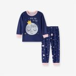 Baby and Kids Girls Universe Cartoon Pattern Long Sleeves Casual Pajamas Clothing Set - Image 11