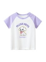 Adorable Cartoon Print Girls’ Patchwork T-Shirt For Summer - Image 29